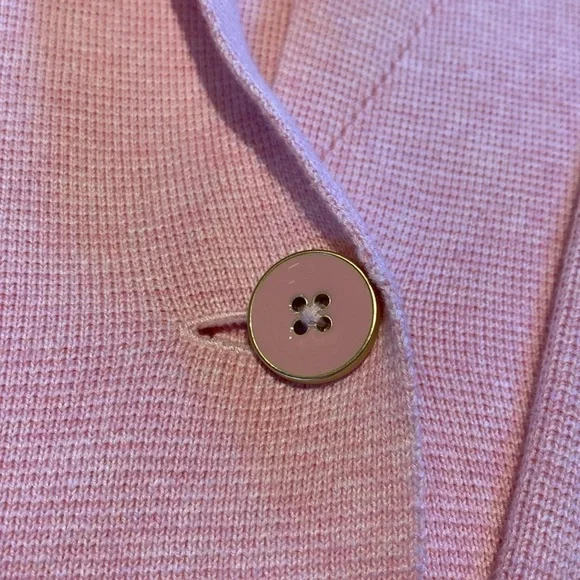 Talbots Knit Jacket Blazer Cotton Blend Single Button Blazer Shell Pink Size SP - Picture 4 of 11